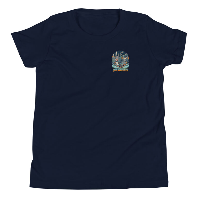 Kids Future Bots chess t-shirt front by Smothered Mate
